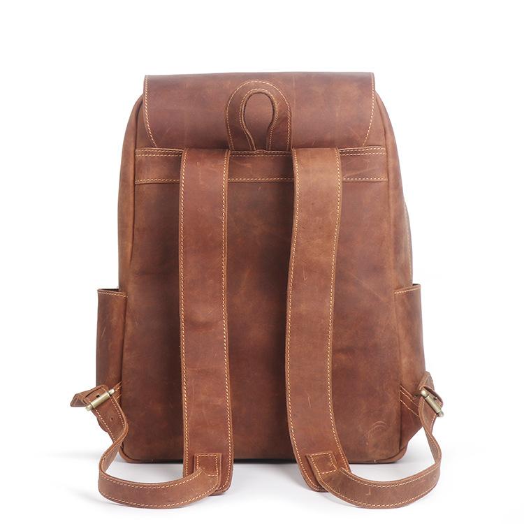 Retro Men's Leather Laptop Backpack