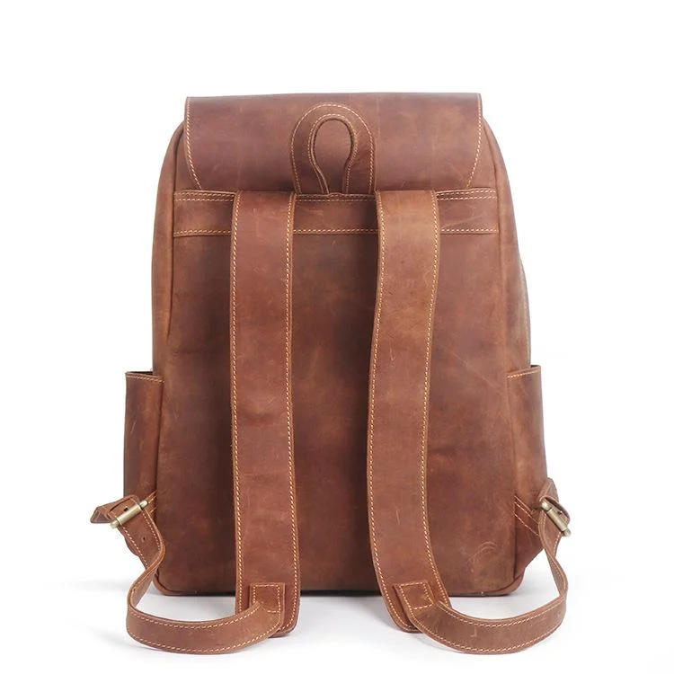 Retro Men's Leather Laptop Backpack