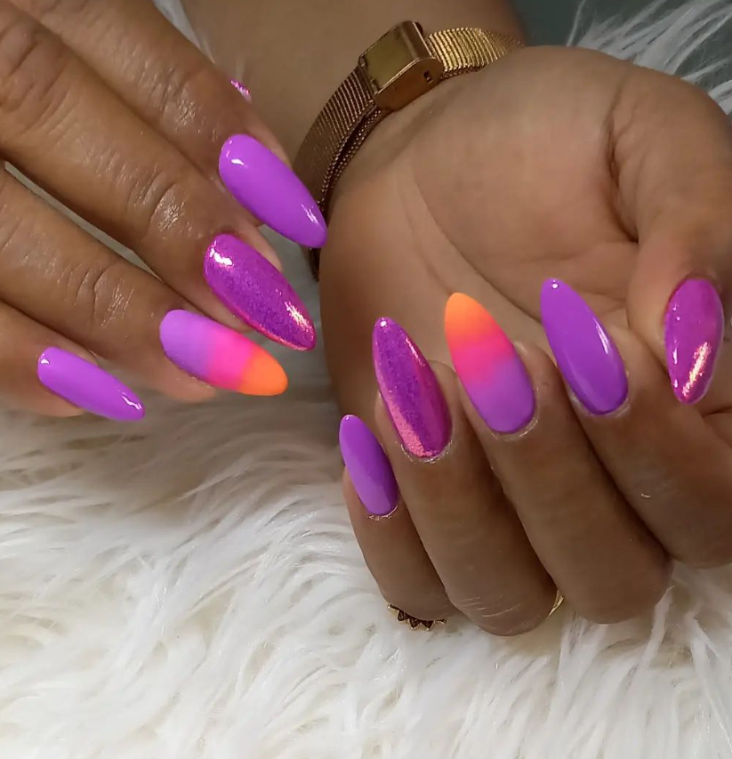 Embrace the Radiance Neon Purple Nail Designs for Summer 2023 Morovan