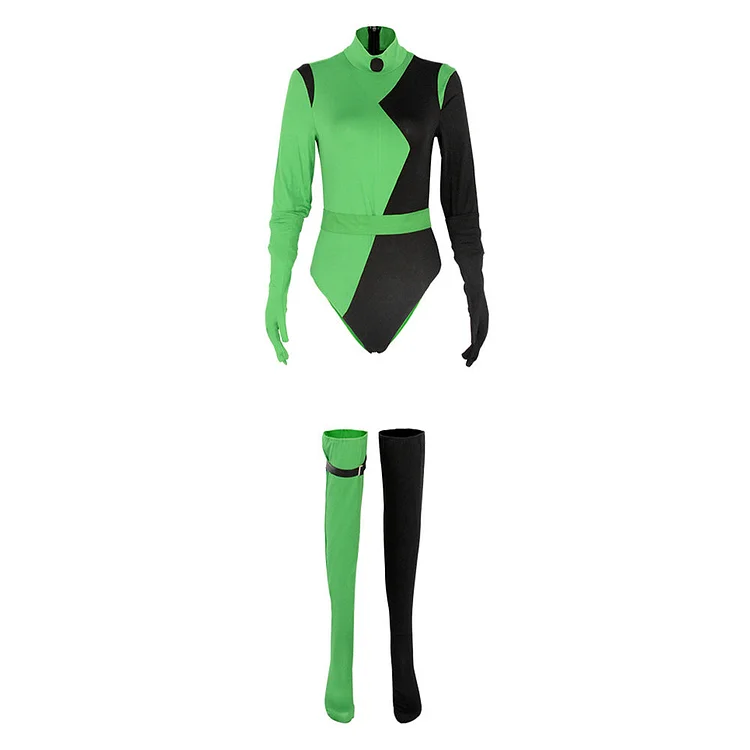 TV Kim Possible Shego Women Jumpsuit Outfits Cosplay Costume Halloween Carnival Suit-Coshduk