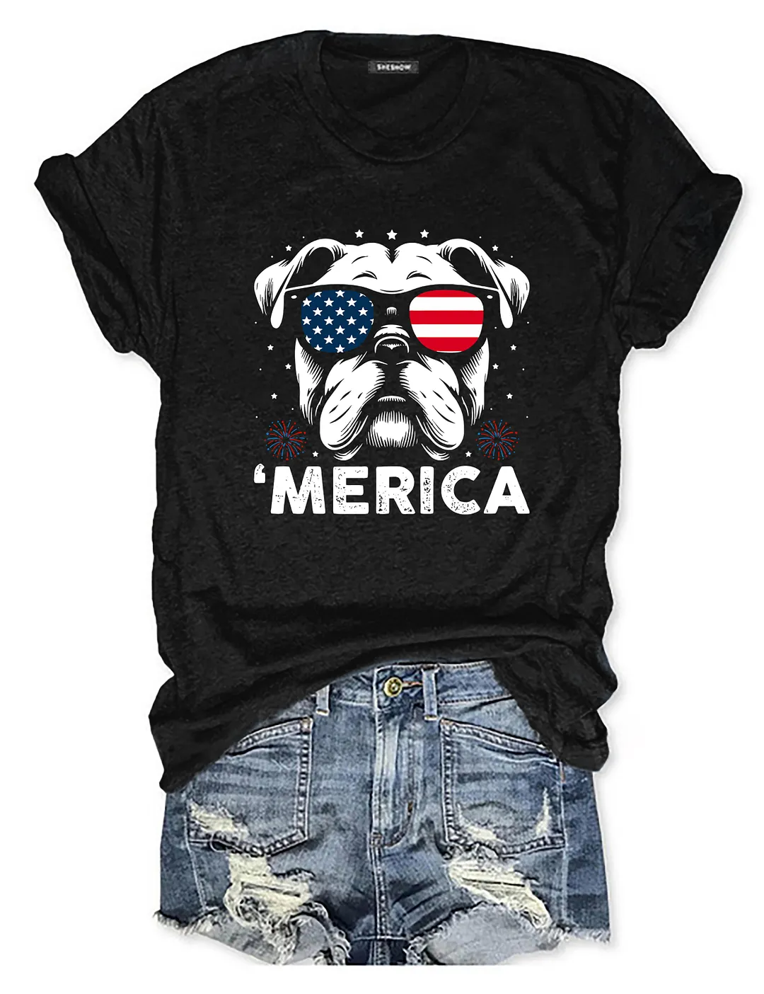 Bulldog 4th Of July T-shirt
