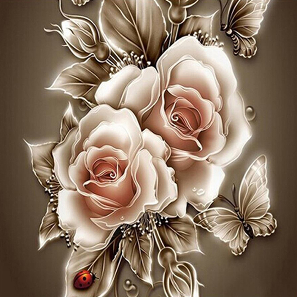 Roses-Paint by Numbers-16"x16"/40x40cm