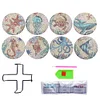 8pcs/set Diamond Painting Sea Coaster Round Cup Cushion Home Decor