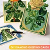 (US Local)6pcs Rose Diamond Painting Greeting Cards Handmade Diamond Art Cards for Adults