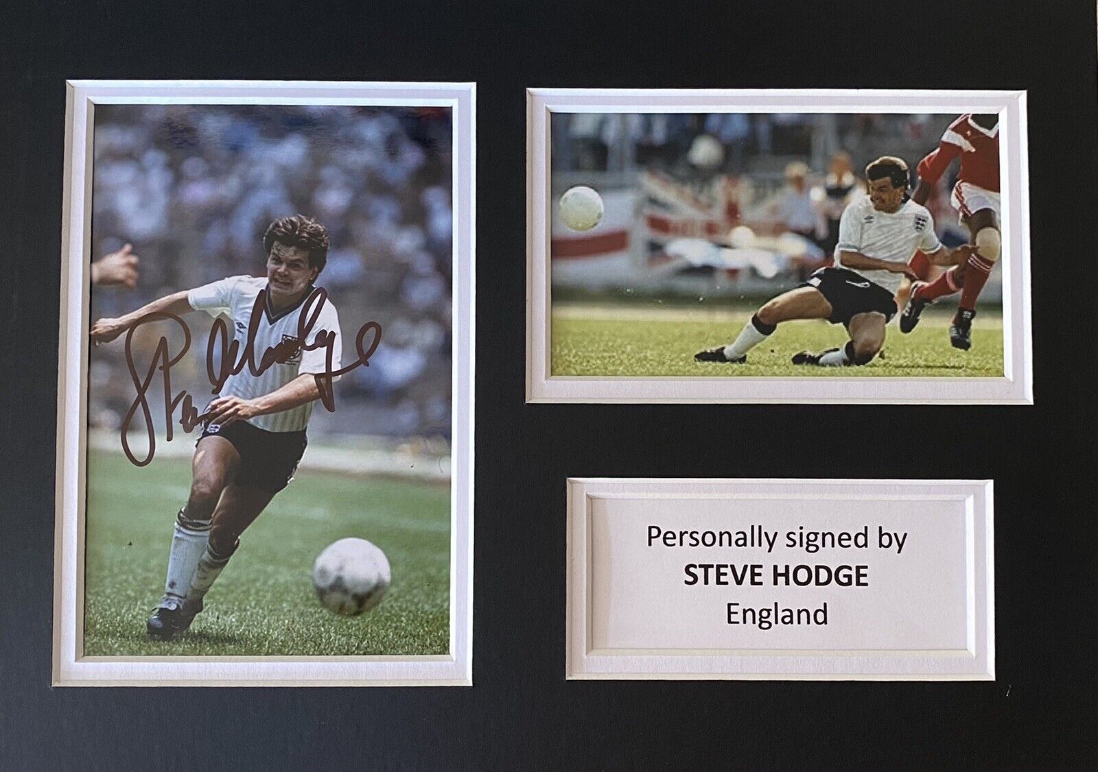 Steve Hodge Genuine Signed England Photo Poster painting In A4 Mount Display