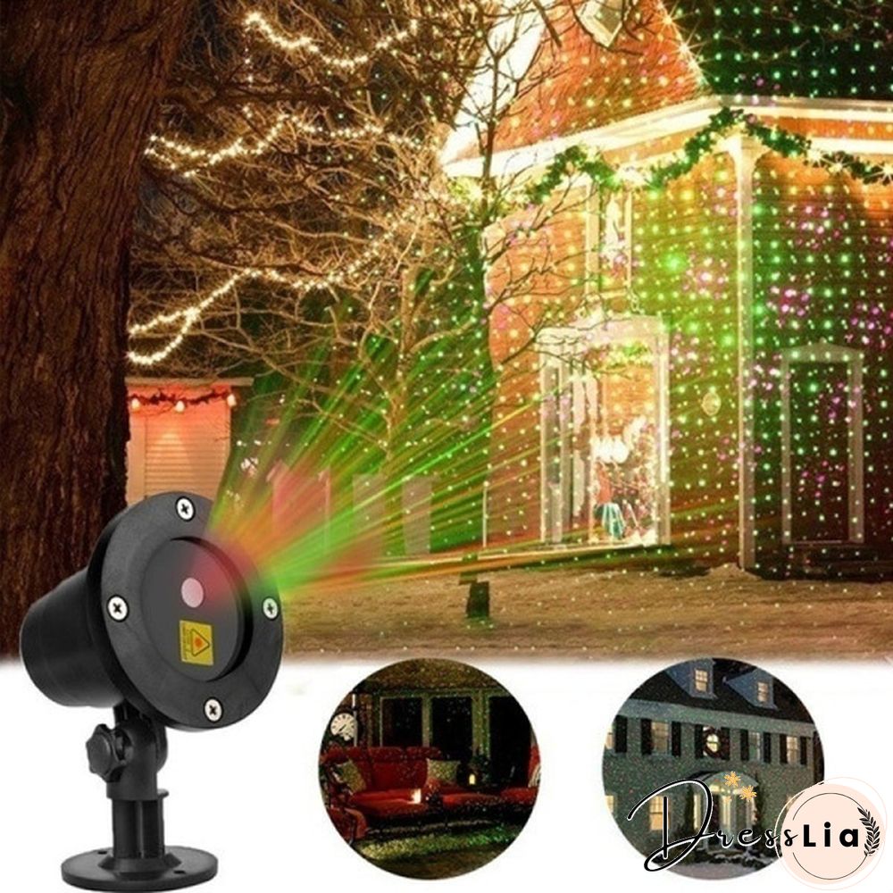 Outdoor Indoor Waterproof Green & Red Laser Projector Light for Party Landscape Garden Halloween Christmas Decoration Gift US/EU/UK/AU Plug
