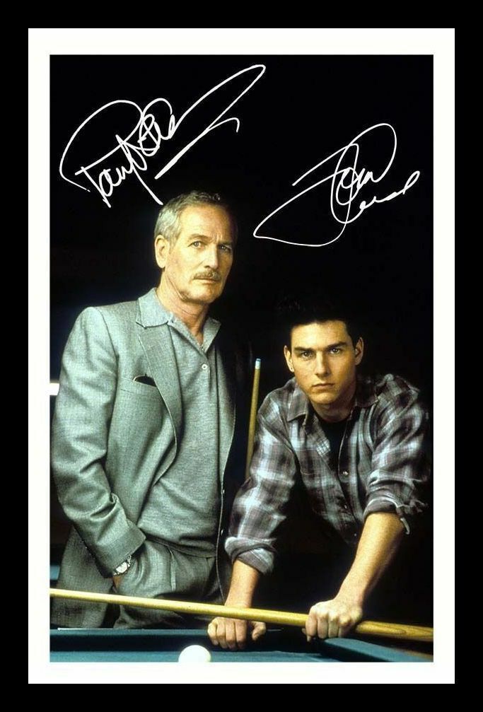 Paul Newman & Tom Cruise - The Color Of Money Signed & Framed Photo Poster painting