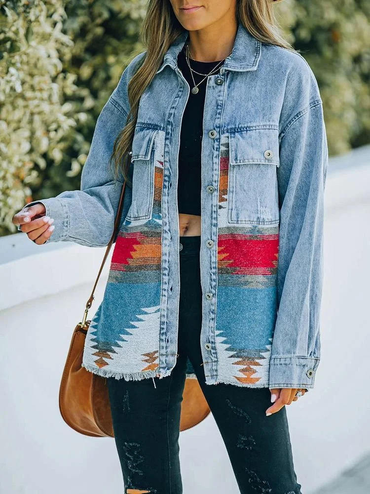 Mayoulove Retro pattern women jacket-Mayoulove
