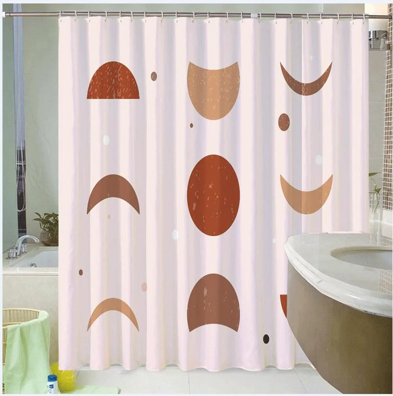 Morandi Simple Strokes Shower Curtain 100% Polyester Simple Korean Style Shower Curtain Bathroom Set Waterproof Shower Curtain