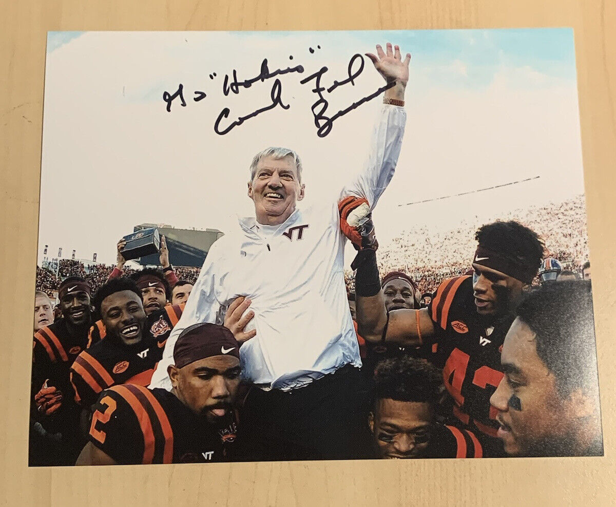 FRANK BEAMER SIGNED 8x10 Photo Poster painting VIRGINIA TECH HOKIES HEAD COACH AUTOGRAPHED COA