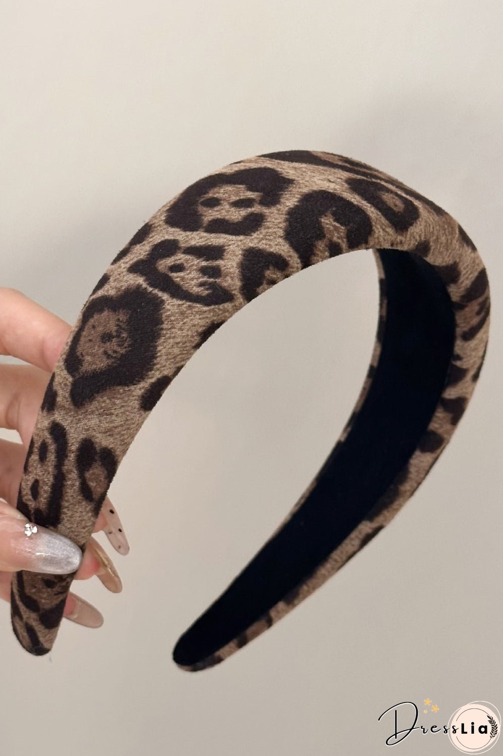 Leopard Polyester Wide Headband