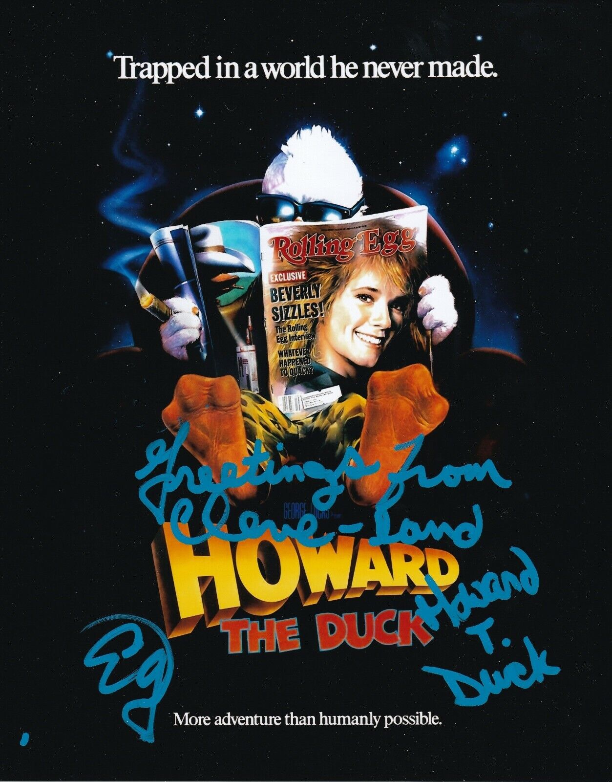 Ed Gale REAL hand SIGNED Howard The Duck Movie Photo Poster painting #3 COA Child's Play Chucky