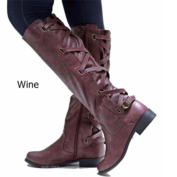Women's Leather Boots Knee High Boots Women's Knight Boots Winter Boots Large (35-43) - Life is Beautiful for You - SheChoic