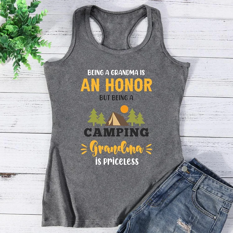 Being a grandma is an honor but being a camping grandma is priceless Vest Tank Top-0026168