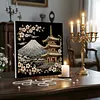 (30x30cm)DIY Landmark Pearl Painting Art With Inner Frame Handmade Pearl Material Art Kit Living Room Decor(Mount Fuji)