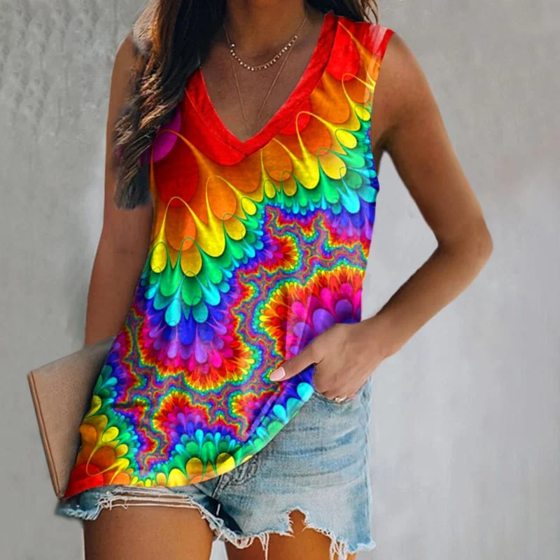 Unique flash print casual T-shirt