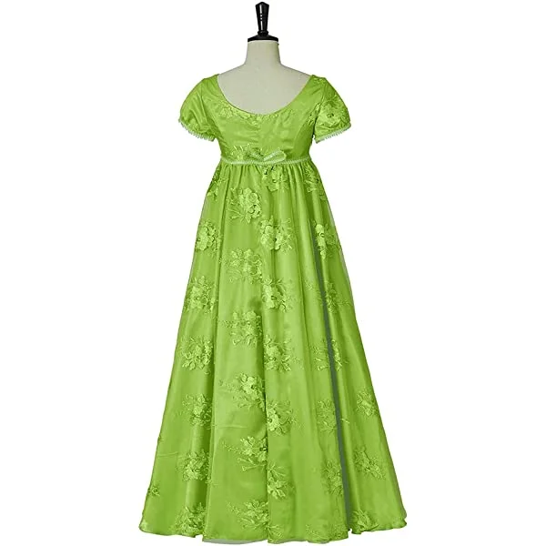 Jane Austen Costumes Women Regency Era Dress Fancy Retro Prom Gown