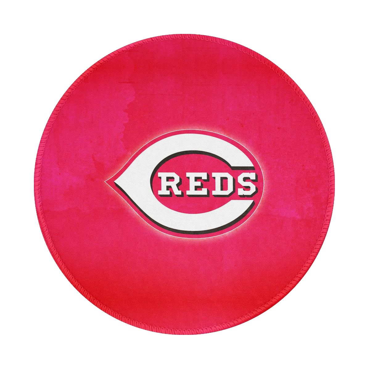 Cincinnati Reds Logo In Bright Red Waterproof Round Mouse Pad for Wireless Mouse