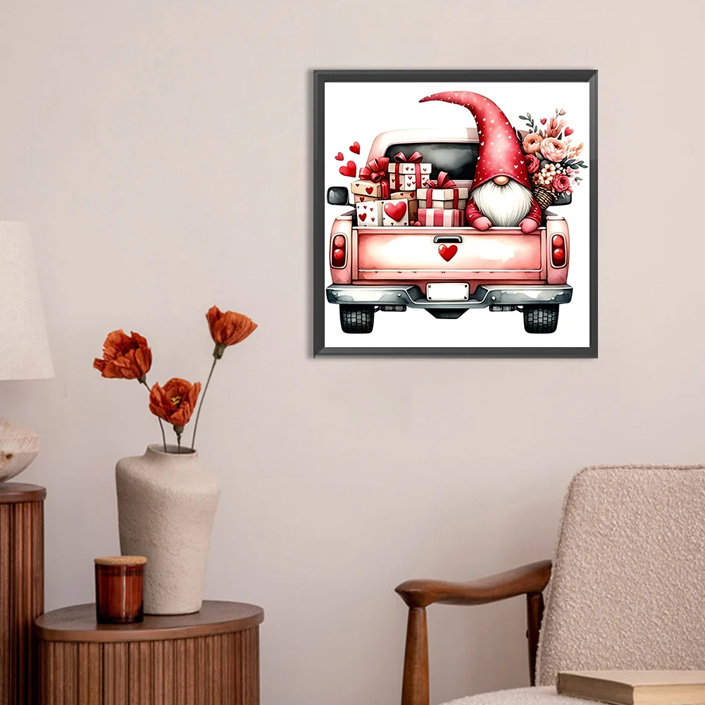 Diamond Painting - Full Round Drill - Valentine's Day Gnome(Canvas|30*30cm)