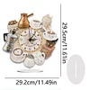 (US Local)5D DIY Special Shape Diamond Painting Desk Ornament Handmade Clock Kit(Tea Time)