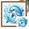 Animal Full 18CT 2 Strands DIY Stamped Embroidery Needlepoint Starter Kits 7.87x7.87inch Cross Stitch Art and Crafts Kits for Beginners Adults Home Decor