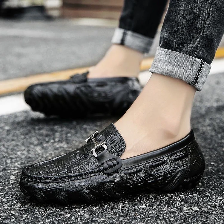 Men's Premium Faux Crocodile Embossed Shoes