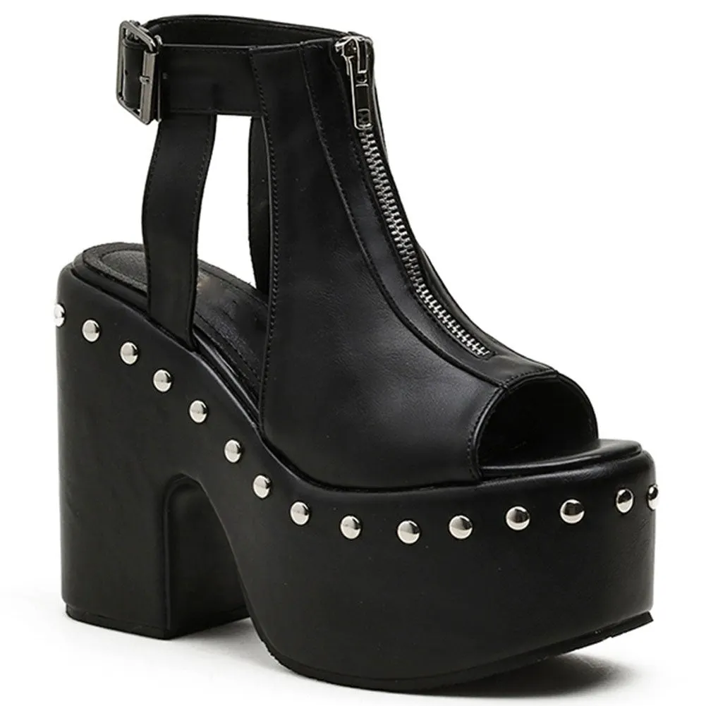 Brand New Dropship 2021 Big Size 43 INS Sale Chunky High Heel Black Gothic Style Lolita Cool Summer Platform Sandals Women Shoes 1231