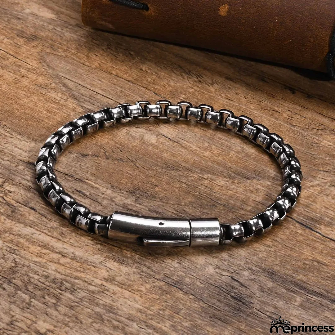 Men's Metal Stainless Steel Toggle-Clasps Trendy Round Bracelet