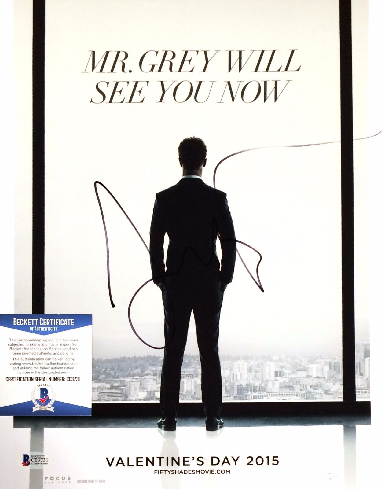 Jamie Dornan 50 Shades Of Grey Autographed Signed 11x14 Photo Poster painting BAS C03731