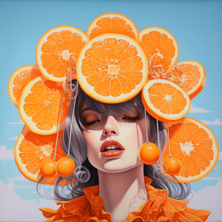 Orange Girl 40*40CM(Canvas) Diamond Painting gbfke