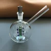 10# Female Joint Mini Glass Globe Bubbler with SS adapter
