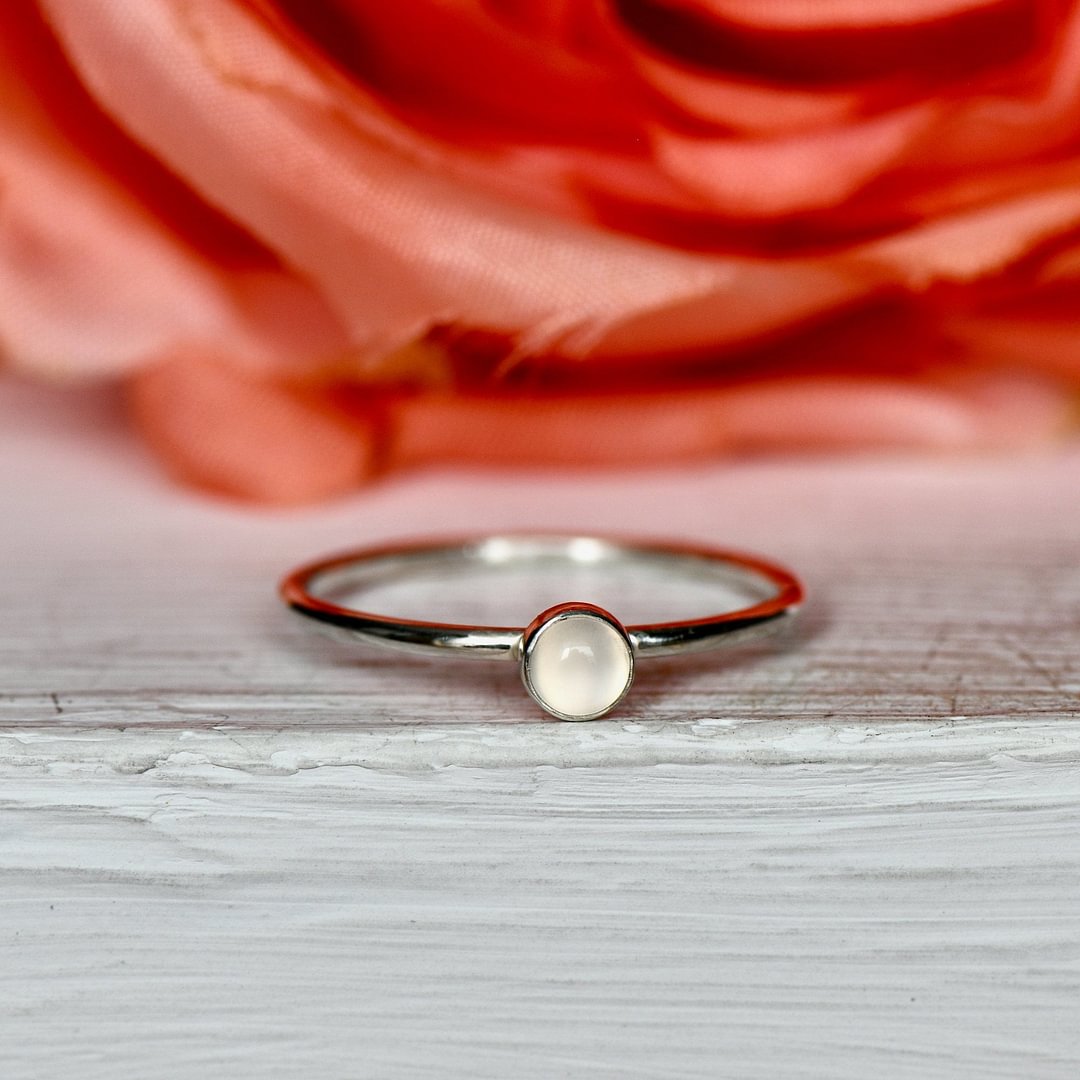 White Moonstone Ring