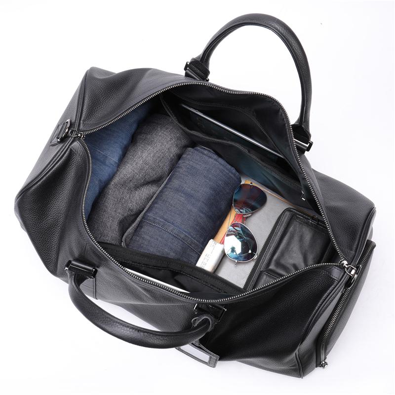 Large Capacity Travelling Simple Style Handy Trendy Leather Chunky Duffel Bag