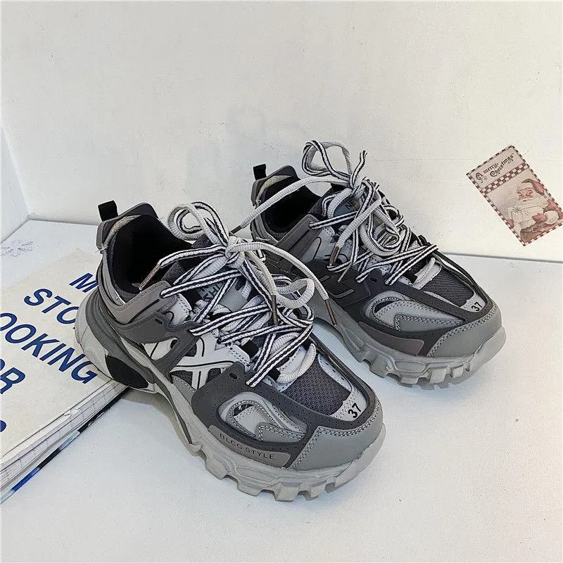 Streetstyle Ulzzang Women Men Chunky Sneakers 2021 Breathable Designer Unisex Sport Shoes Classic Ladies Trainers Plus Size 42