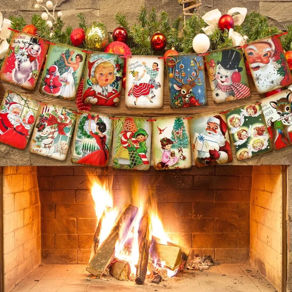 🎅Vintage Style Christmas Banner - tree - Codlins