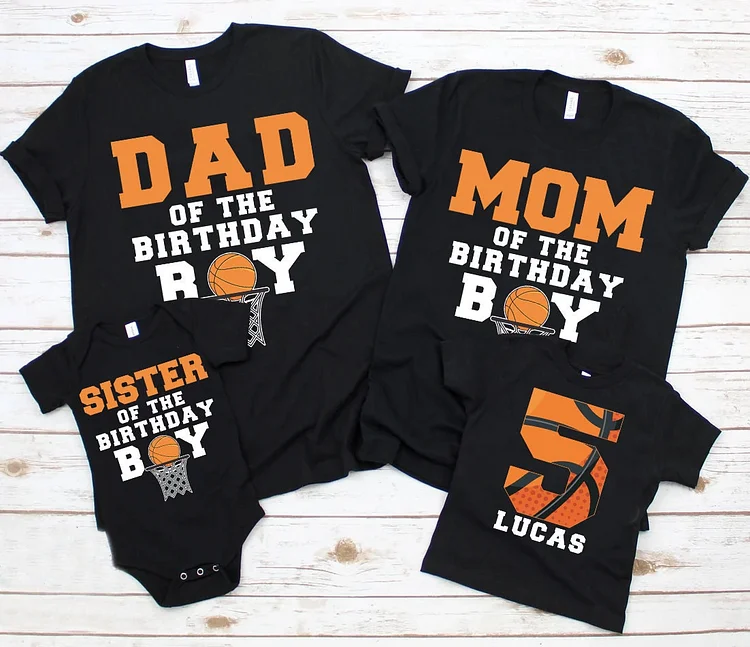 Personalized Basketball Family Birthday Shirts|S06