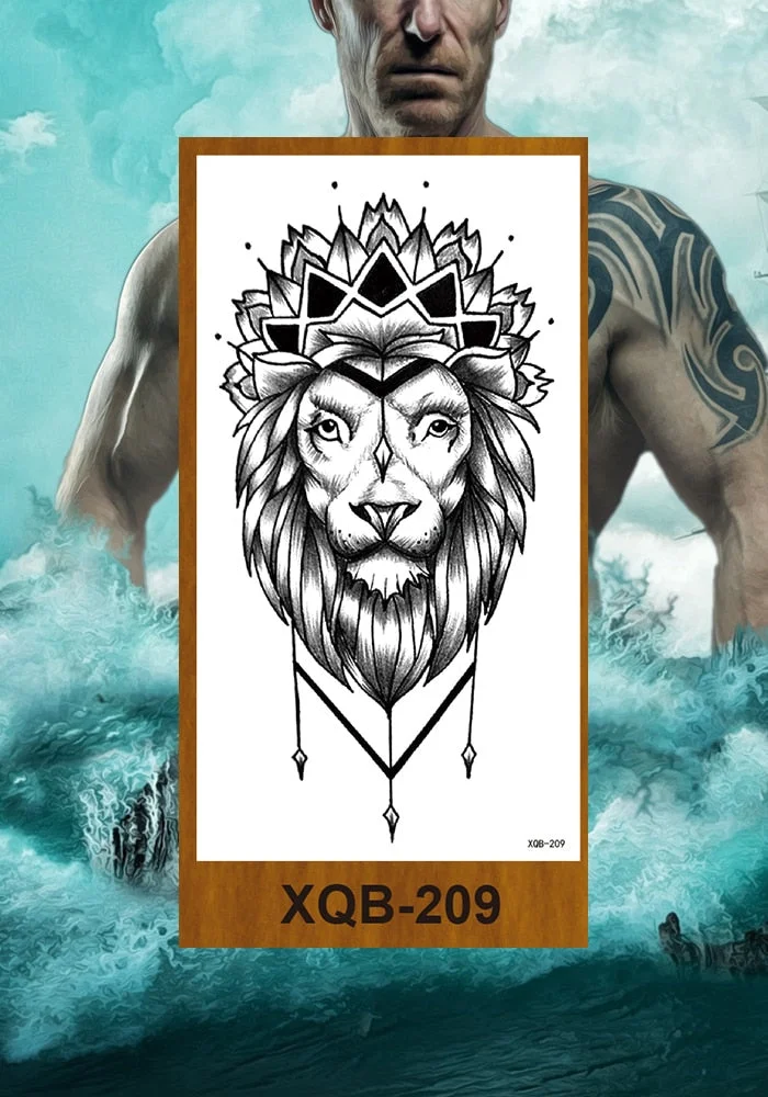 Waterproof Temporary Tattoo Sticker Hipster Tattoo Man Woman Tattoo Body Tattoo Art Tatuajes Big Tiger Lion Wolf Rose Arm Tatto