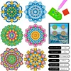 6 PCS Gem Art DIY Craft Kits Mandala Diamond Painting Window Stickers Kit