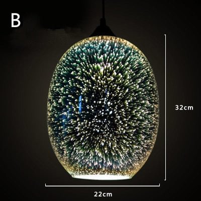 Modern 3D Colorful Nordic Starry Sky Hanging Glass Shade Pendant Lamp Lights E27 LED For Kitchen Restaurant Living Room