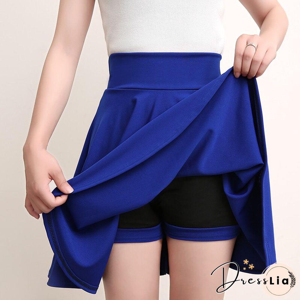 Fashion Kawaii A-Line Mini Skirts Women Summer Elegant High Waist Elastic Dance New School