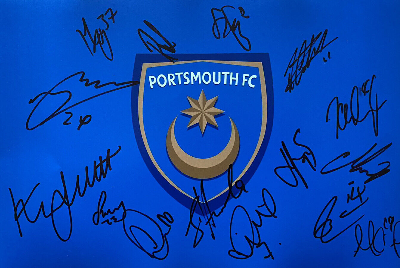 Portsmouth 12x8 Photo Poster painting Signed By 20/21 Squad Inc Naylor, Marquis, Pring, Proof, 3