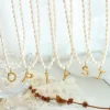 Natural Pearls A-Z Letter Pendant Necklace