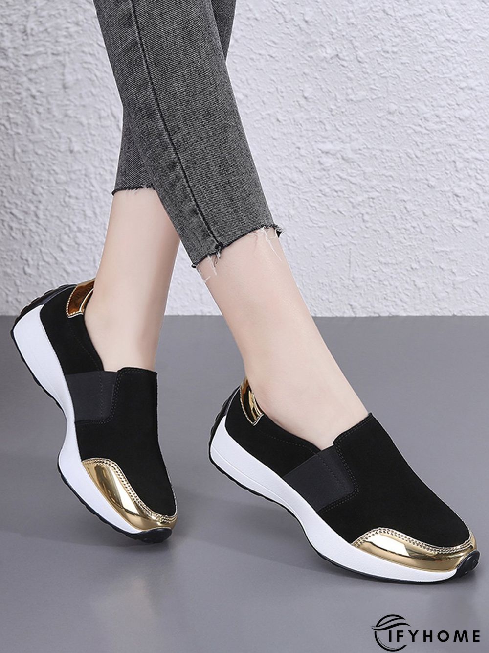 Casual Color Block Slip On Walking Shoes | IFYHOME