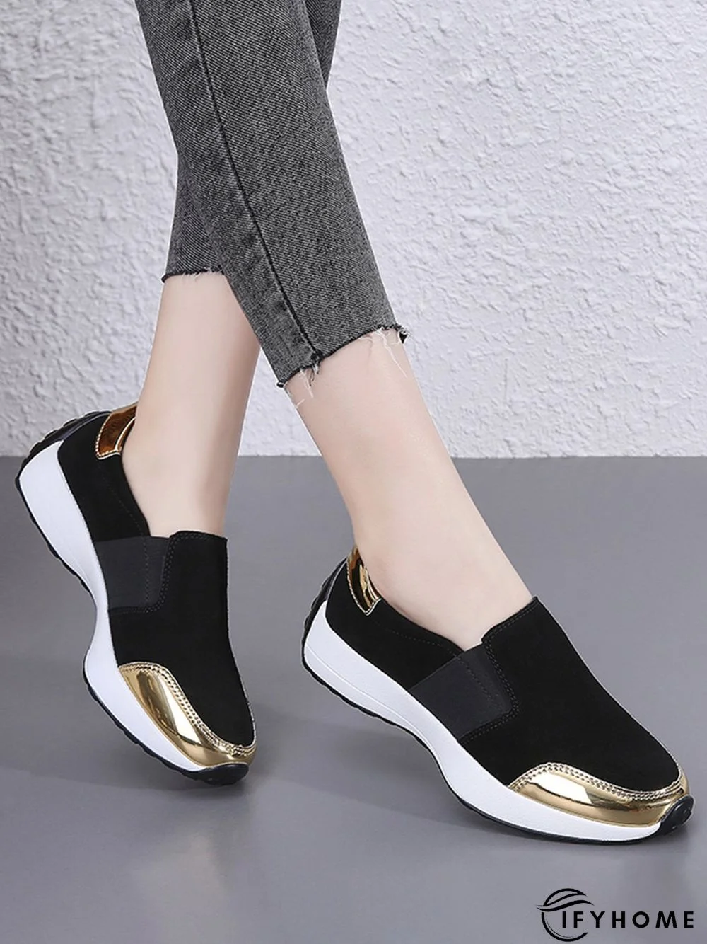 Casual Color Block Slip On Walking Shoes | IFYHOME