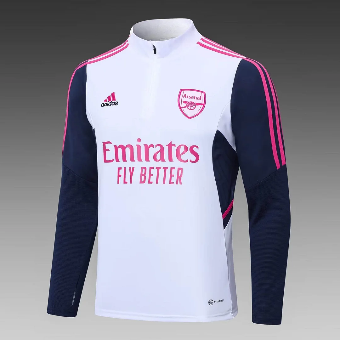 2022/2023 Arsenal Half-Pull Training Suit White Football Shirt 1:1 Thai Quality