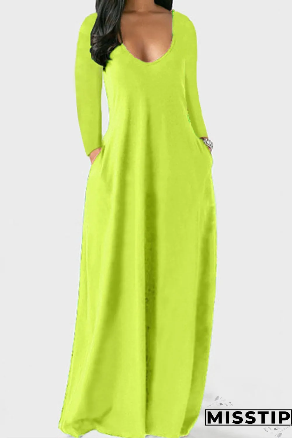 Black Casual Solid Patchwork V Neck Straight Dresses