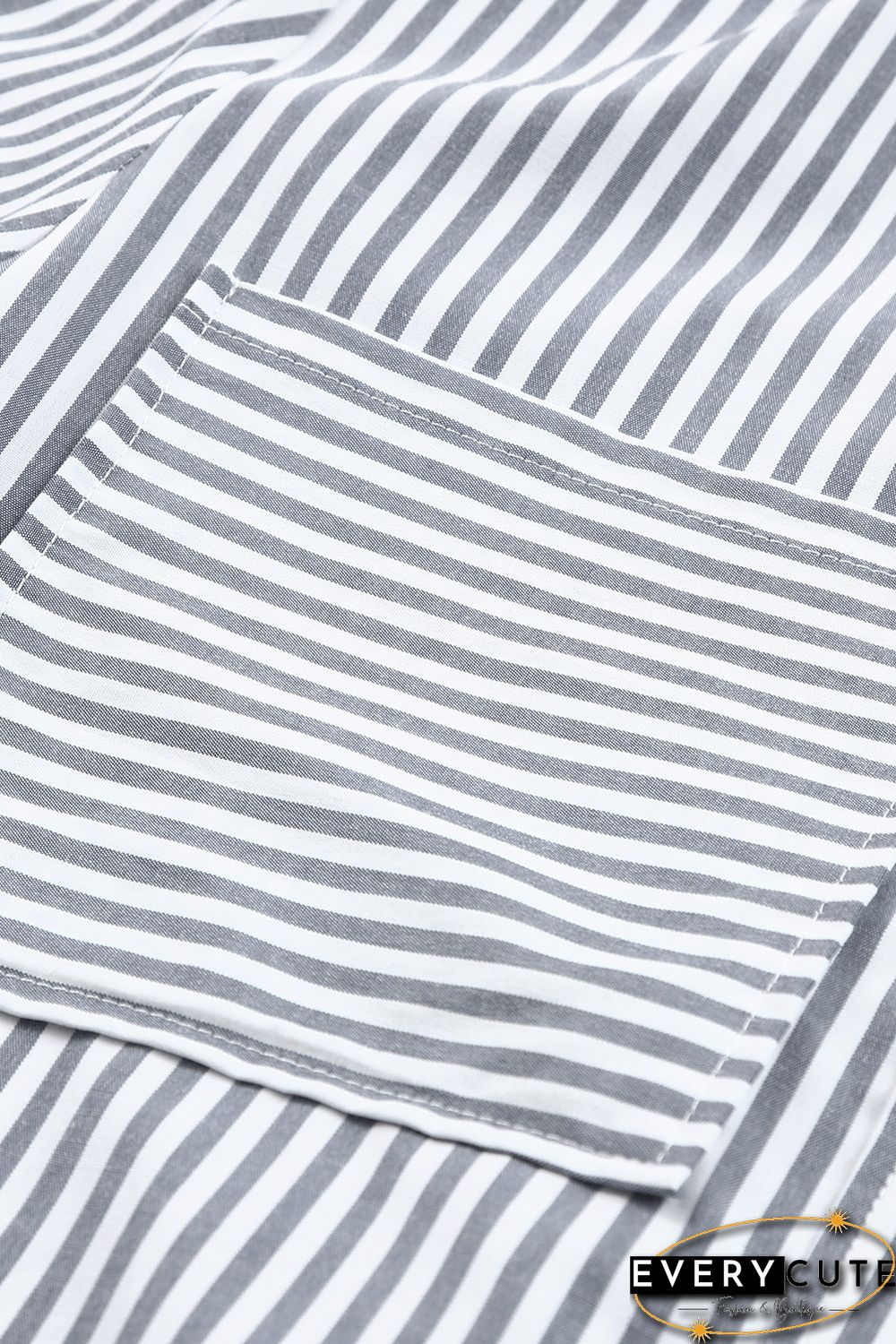 Striped Pocketed Buttons Long Sleeve Shirt