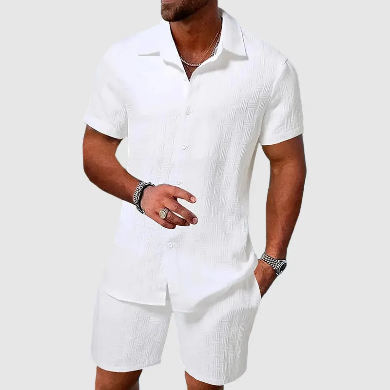 Men's Woven Shirt and Shorts Set &ndash; Breathable Holiday Co-ord &ndash; view 2