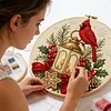 Winter Glow Cardinal DIY 14CT 2 Strands Stamped Cross Stitch Kit for Adults tapestrymarket