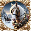 Diamond Painting-5D Full Round Drill Xmas Horse(40*40 CM)